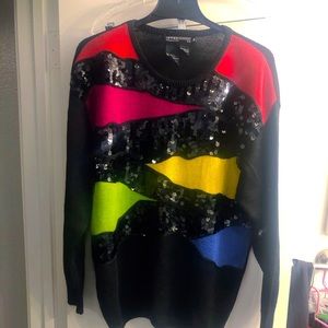 Spree International Vintage 1990’s Vivid Multicolored Sequined Crewneck Sweater